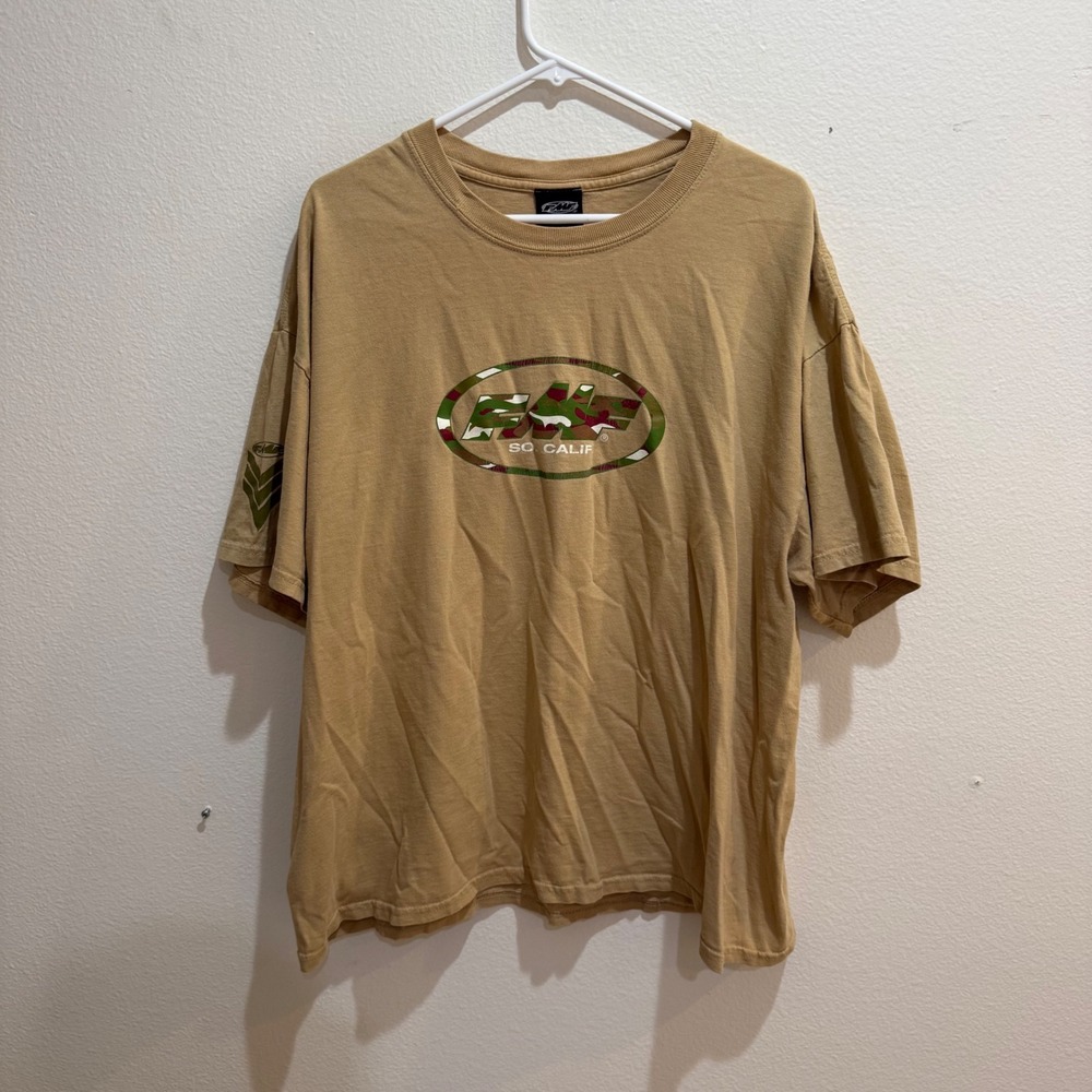 Vintage FMF Racing So Calif Graphic T-Shirt Tan Camo Logo XXL Mens